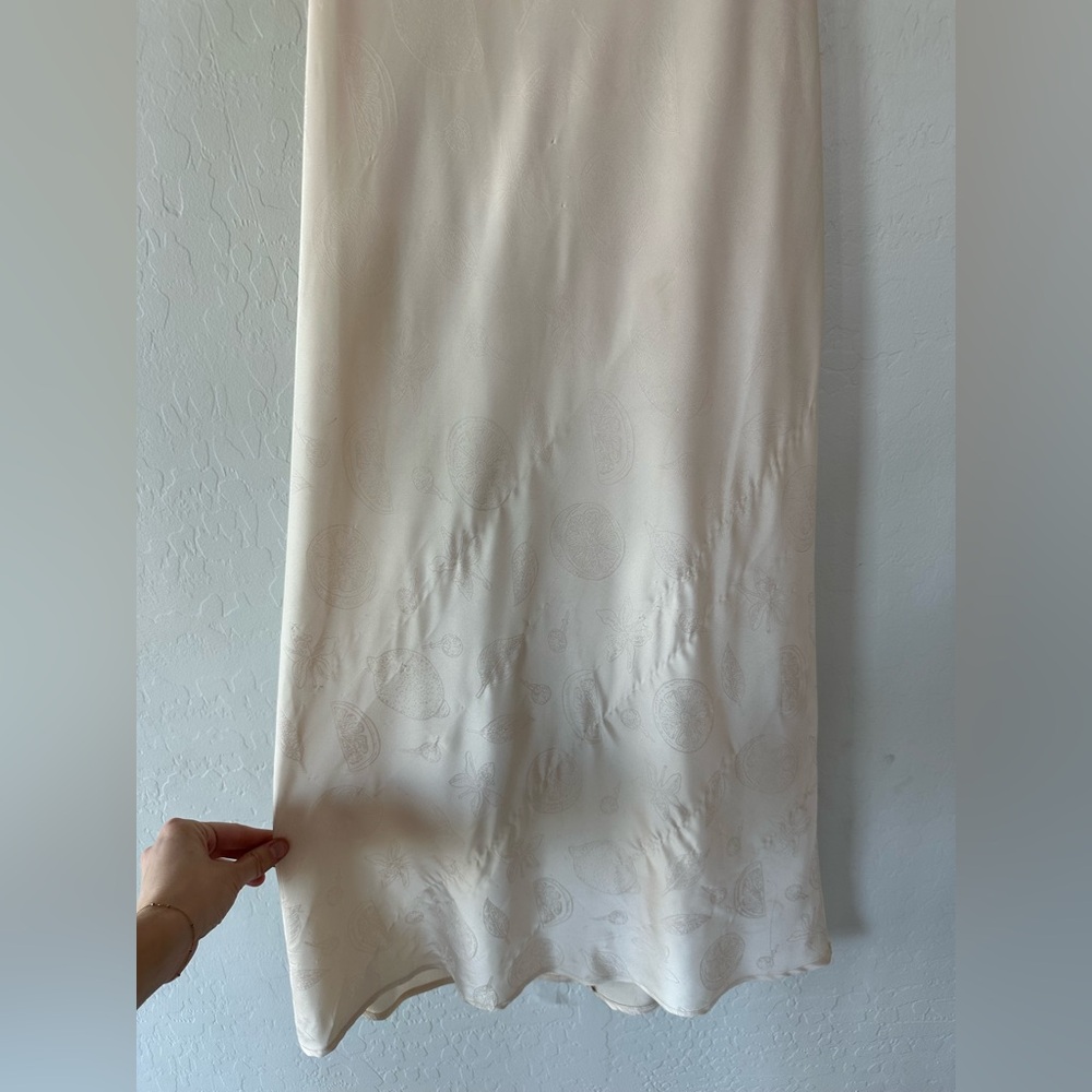 Kittenish‎ Cream Slip Citrus Dress Cowl Neck Sleeveless - Picture 5 of 8
